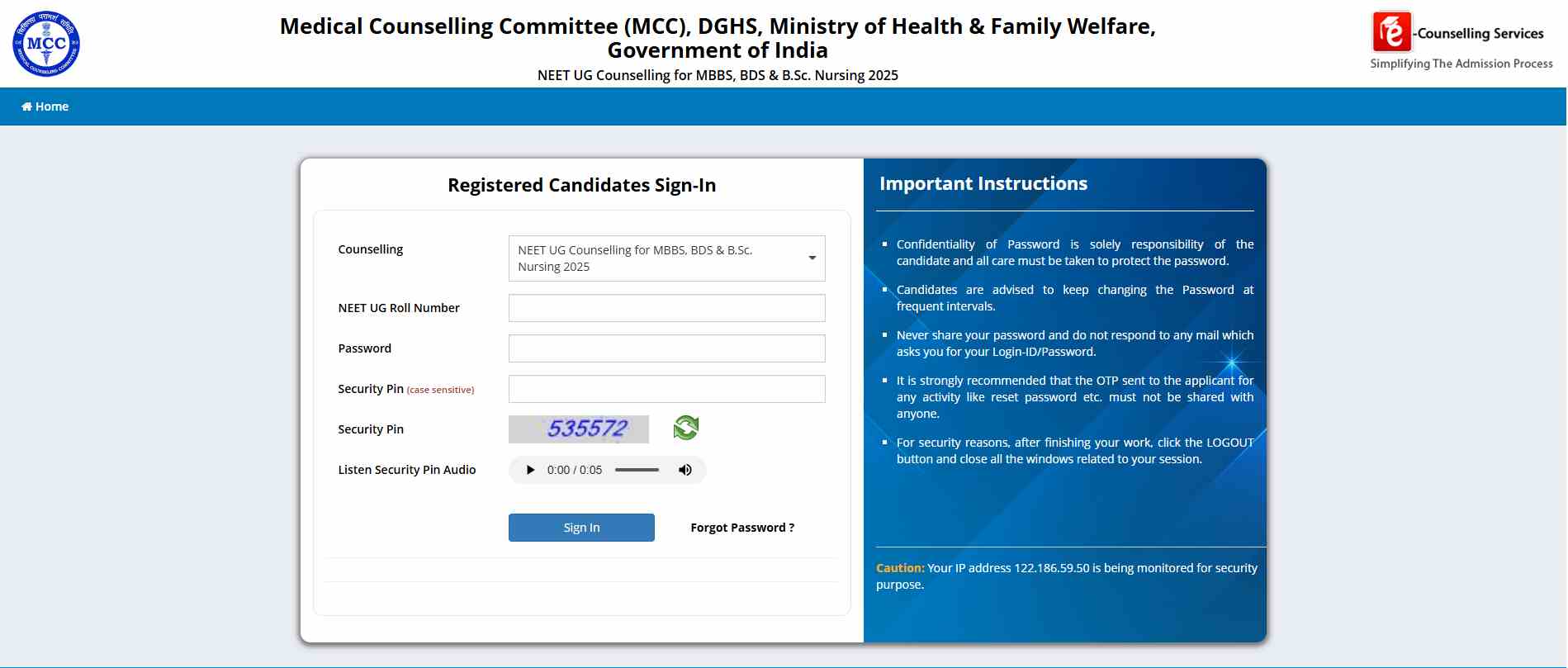 MCC NEET UG Counselling 2025 Stray Vacancy Round Registrations